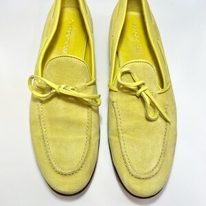 Sergio Rossi Yellow Suede Loafers